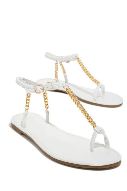 Andrea's™ | Sandalen mit runder Spitze und Metallkette