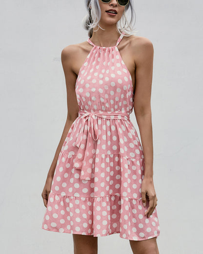 Schickes Polka-Dot-Neckholderkleid von Andrea Serena