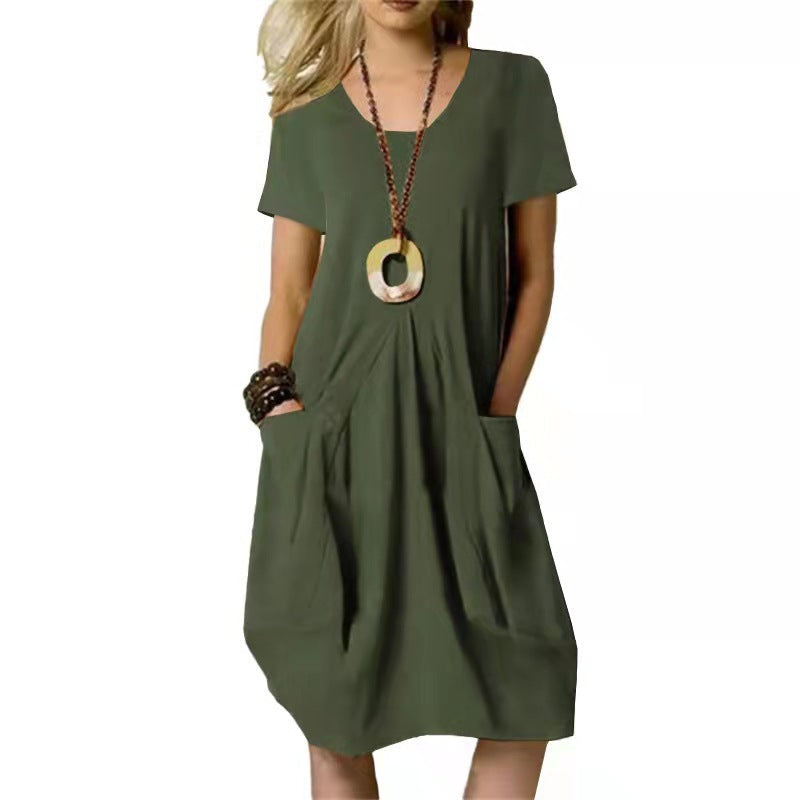 Müheloses Baumwoll-Leinen-Kleid von Andrea Serena