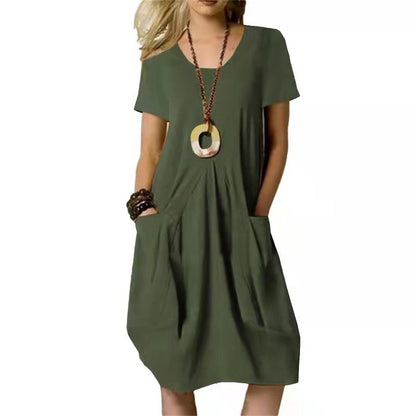 Müheloses Baumwoll-Leinen-Kleid von Andrea Serena