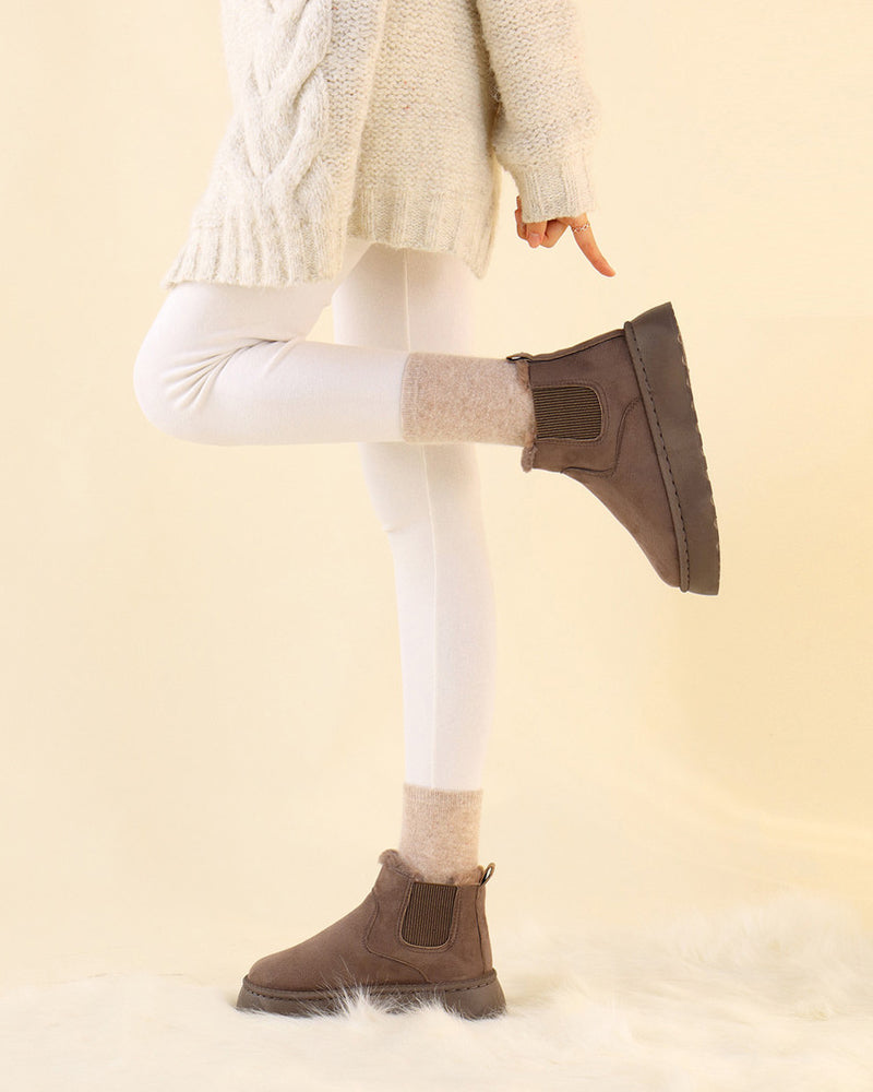 Andrea's™ | Schneestiefel in Unifarbe mit dicker Sohle