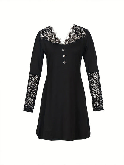 Elegantes Spitzenkleid mit V-Ausschnitt von Andrea Serena