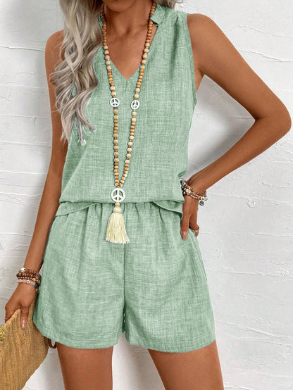 Andrea's™ | Locker geschnittenes Set aus lässiger Weste und Shorts