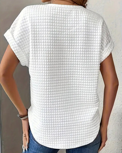 Andrea's™ | T-Shirt runder Ausschnitt einfarbig Fledermausärmel