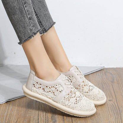 Breathable Crochet Andrea Serena Casual Flat Shoes