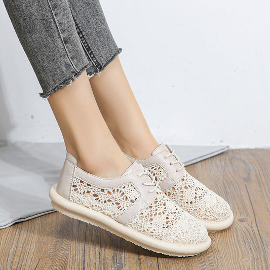 Breathable Crochet Andrea Serena Casual Flat Shoes
