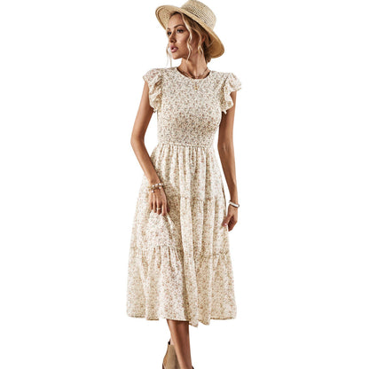 Elegantes geblümtes Andrea Serena Sommer-Midikleid