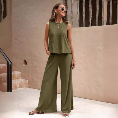 Elegantes, lockeres Baumwoll-Set von Andrea Serena