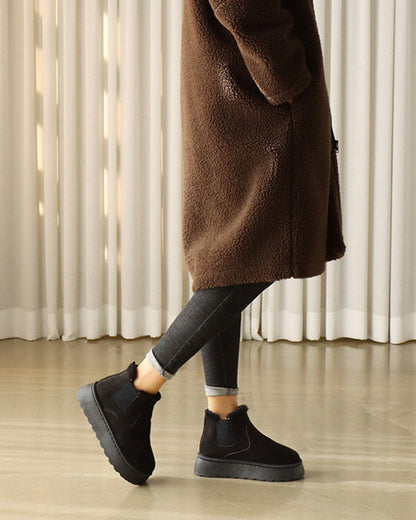 Andrea's™ | Schneestiefel in Unifarbe mit dicker Sohle