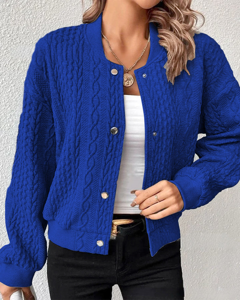 Andrea's™ | Einfarbiger Cardigan mit Knöpfen