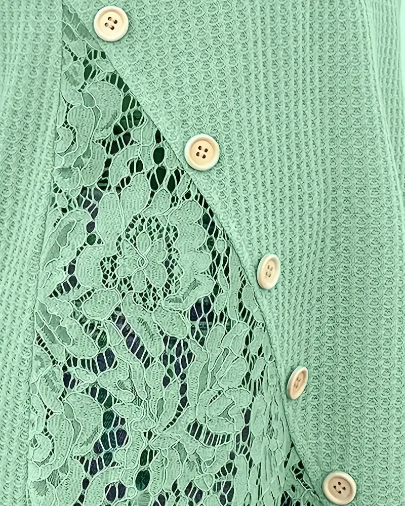 Andrea's™ | T-Shirt Spitzen Einsatz Gestrickt