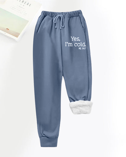 Andrea's™ | Freizeithose aus Fleece mit Buchstaben-Print