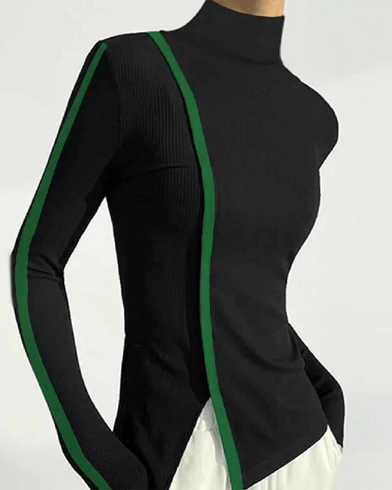 Andrea's™ | Pullover mit Rollkragen und Patchwork