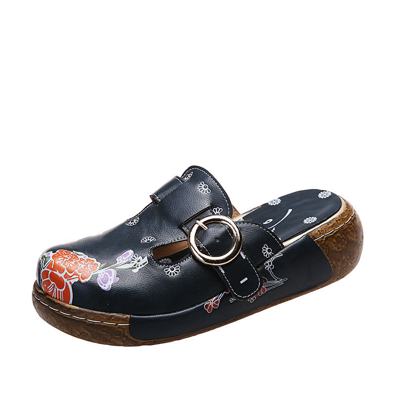 Boho Floral Andrea Serena Plateau-Clogs Sandalen