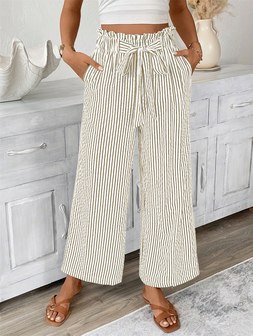 Gestreifte Hose mit geradem Bein von Andrea Serena