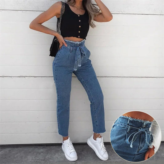 Andrea's™ | Hoch taillierte Washed-Denim-Jeans
