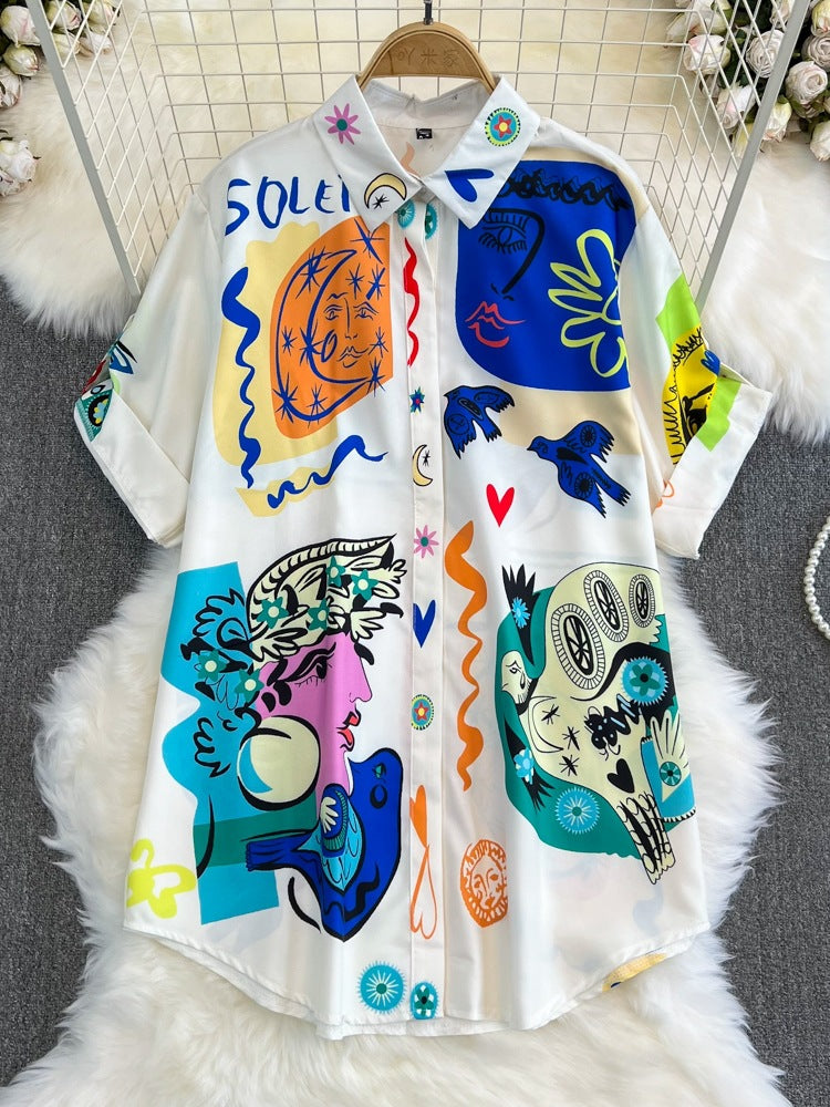 Lässiges Sommer-Set von Andrea Serena für Damen mit lebhaftem Print