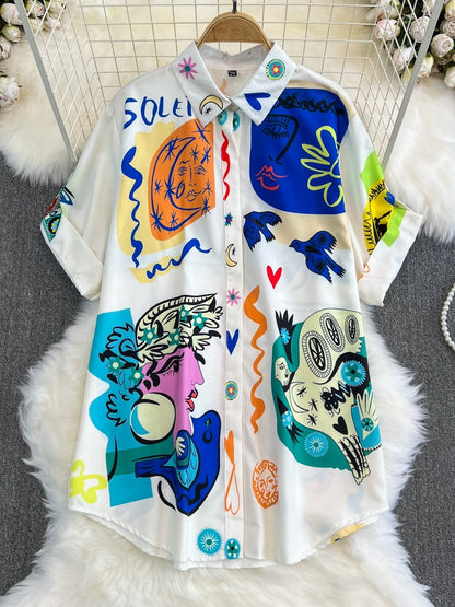 Lässiges Sommer-Set von Andrea Serena für Damen mit lebhaftem Print