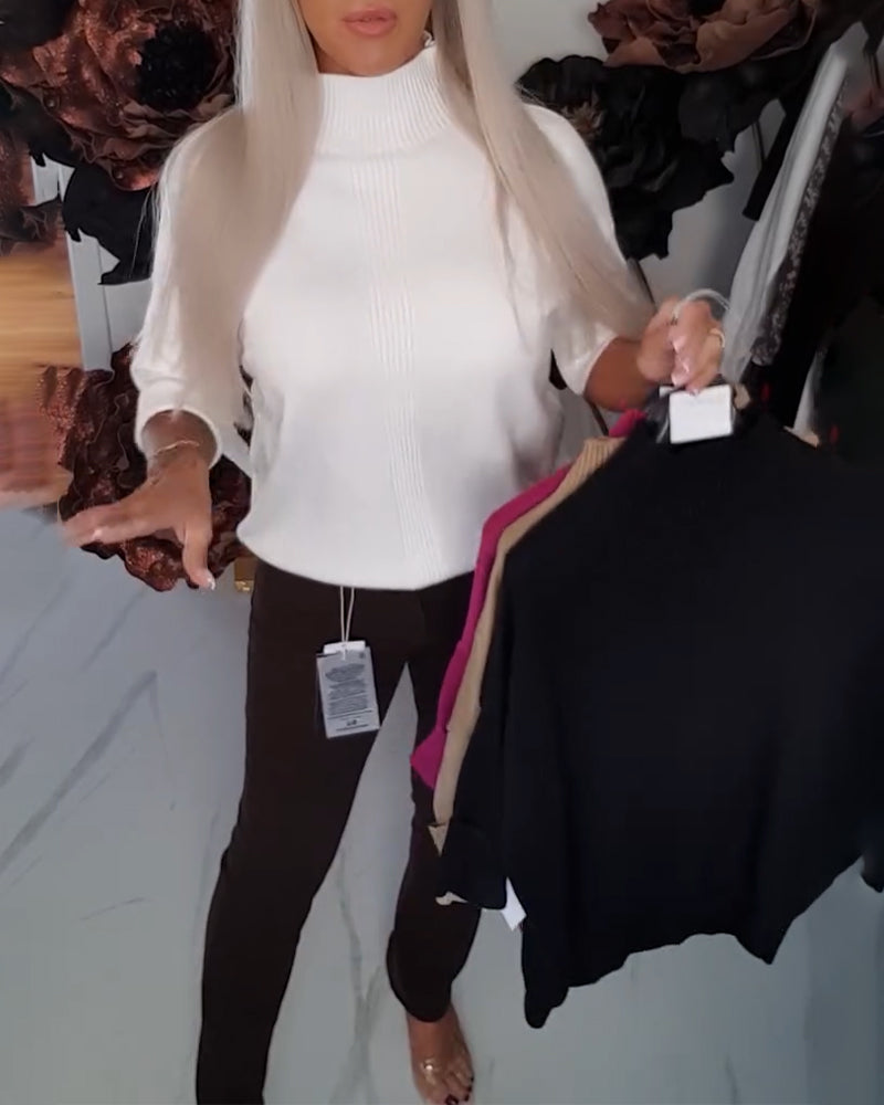 Andrea's™ | Pullover Stehkragen stylisch halbärmlig