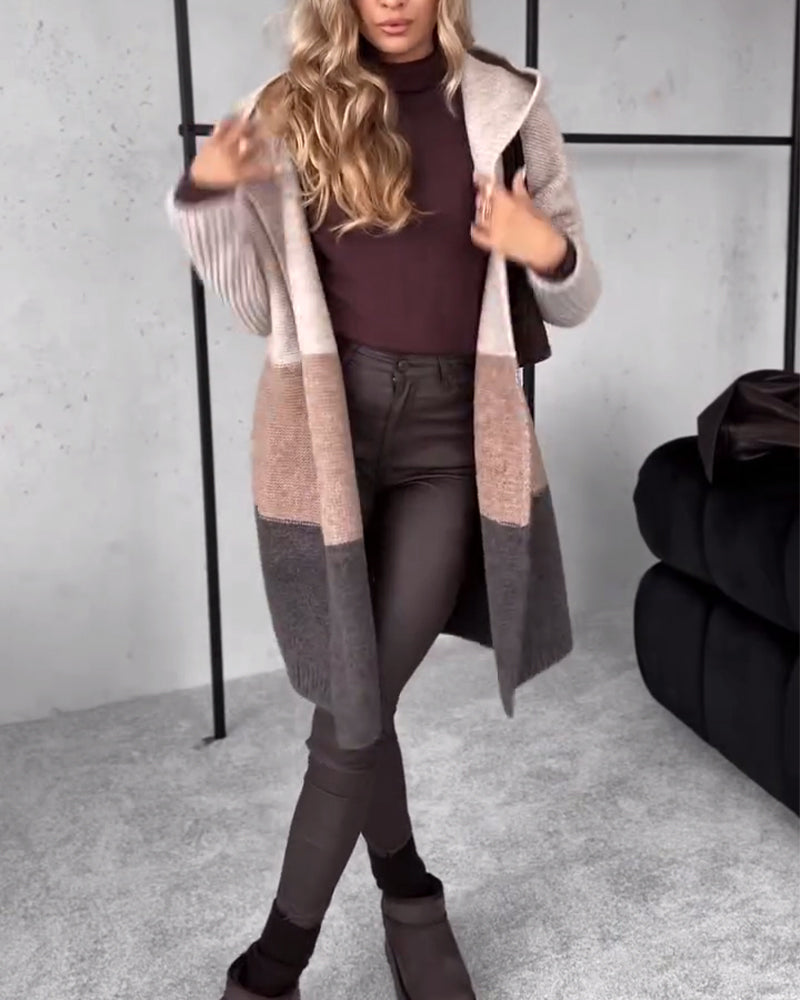 Andrea's™ | Strickjacke Herbst und Winter lässig mit Kapuze warm