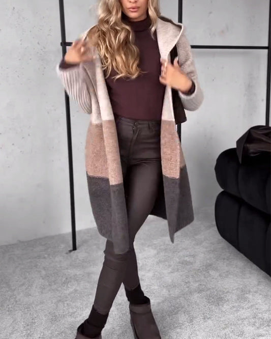 Andrea's™ | Strickjacke Herbst und Winter lässig mit Kapuze warm