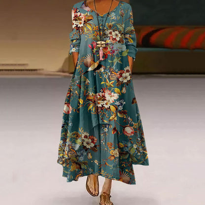 Artistic Floral Swing Dress by Andrea Serena