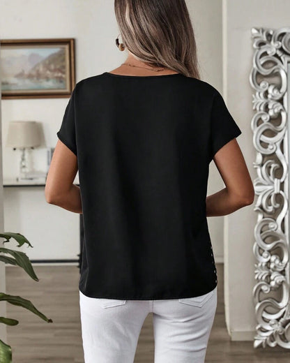 Andrea's™ | T-Shirt Rundhalsausschnitt Polka-Dot-Druck