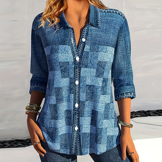 Andrea's™ | Damen Vintage-Jeansbluse
