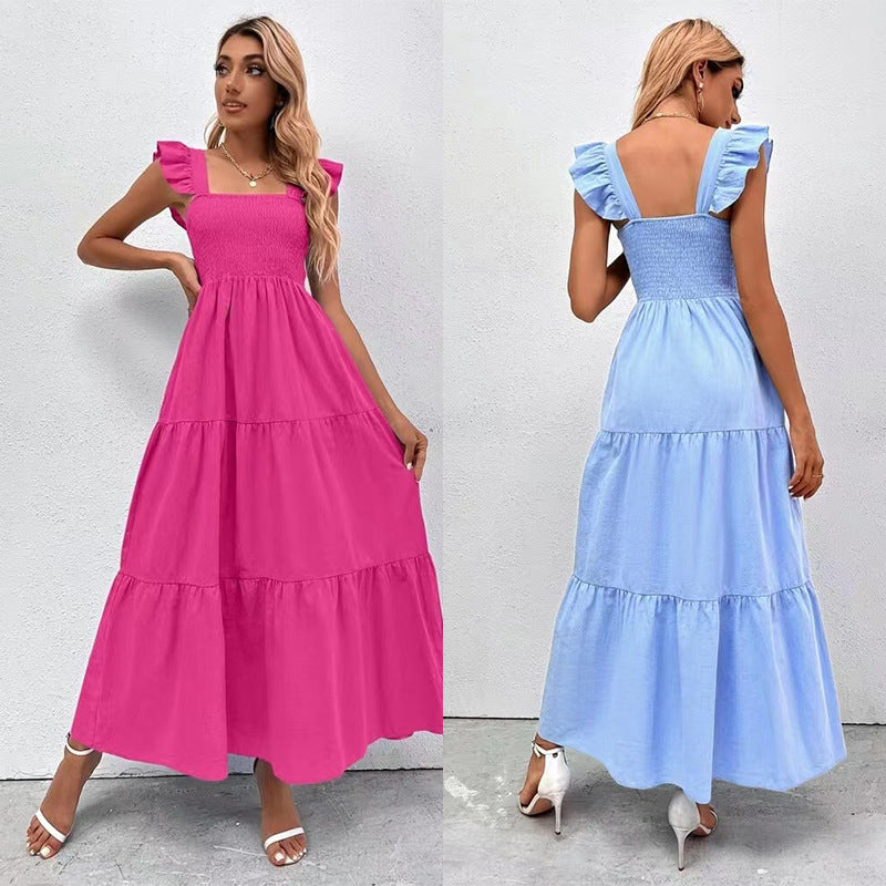 Elegantes Rüschen-Maxikleid von Andrea Serena