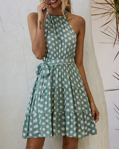 Schickes Polka-Dot-Neckholderkleid von Andrea Serena