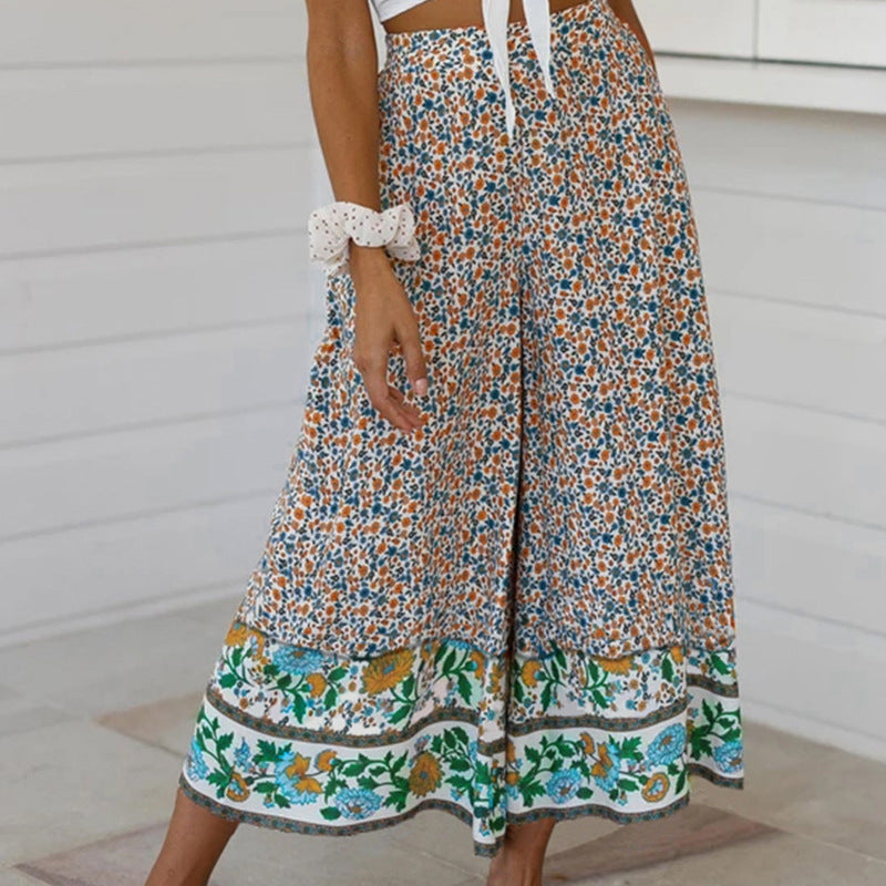 Andrea Serena Hose mit Blumenmuster und geradem Bein