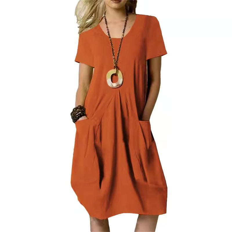 Müheloses Baumwoll-Leinen-Kleid von Andrea Serena