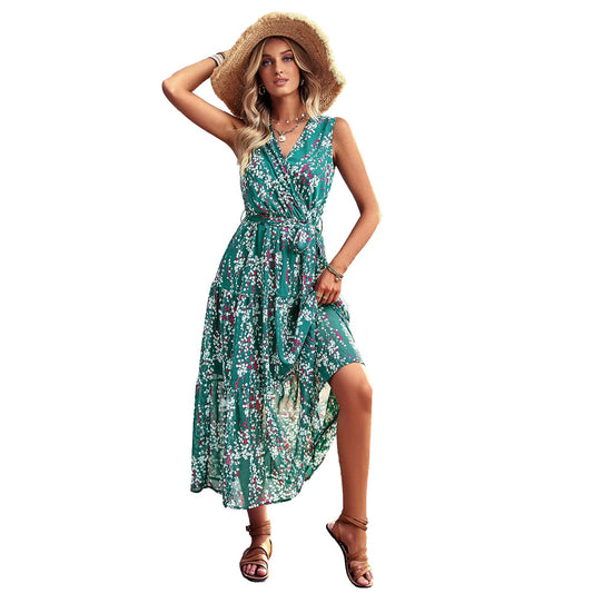 Elegantes Andrea Serena Urlaubs-Midikleid mit Blumenmuster