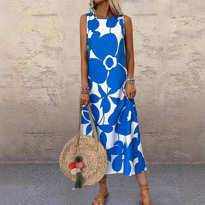 Ärmelloses Sommerkleid von Andrea Serena mit auffälligem Blumenmuster