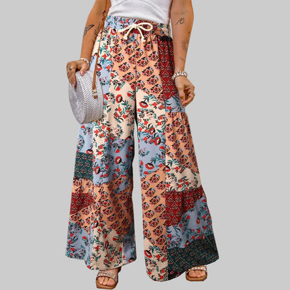 Boho-Blumenhose von Andrea Serena mit weitem Bein
