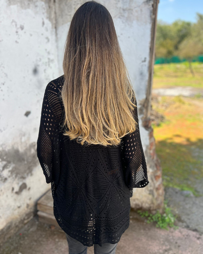 Andrea's™ | Elegantes Mantel mit Lochstrickdesign