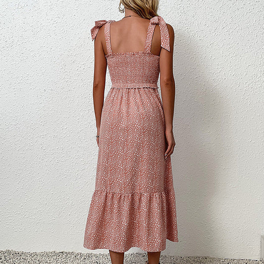 Geblümtes, rückenfreies Midikleid von Andrea Serena