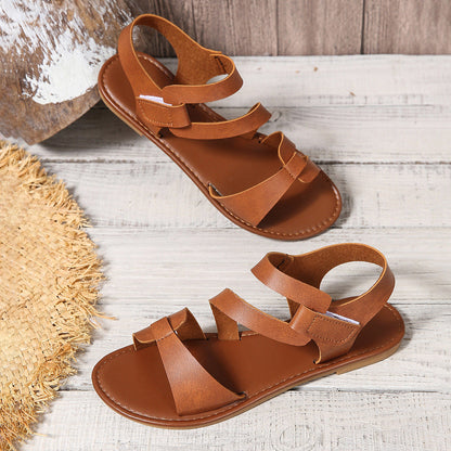 Pinterest-inspirierte Andrea Serena flache Klettverschluss-Sandalen
