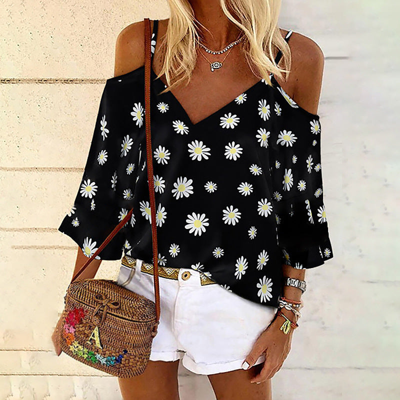 Elegante bedruckte Chiffonbluse von Andrea Serena