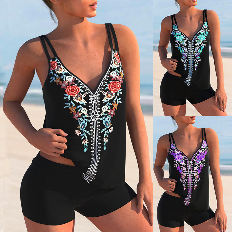Floral Print Plus Size Bikini by Andrea Serena