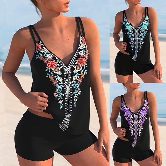 Floral Print Plus Size Bikini by Andrea Serena