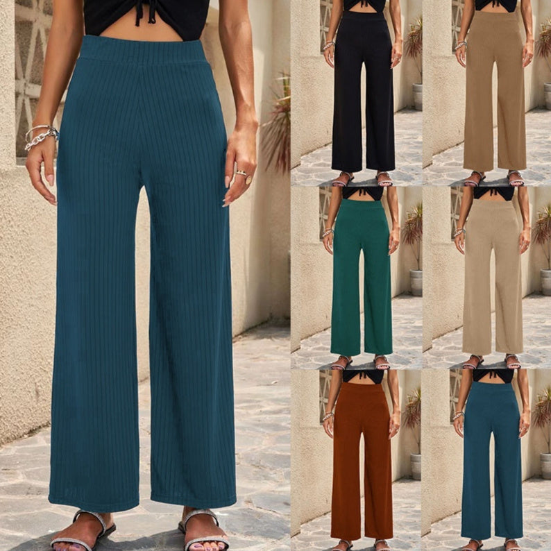 Stretch Wide-Leg Pants by Andrea Serena