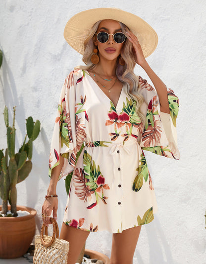Sommerkleid mit Blättermuster von Andrea Serena