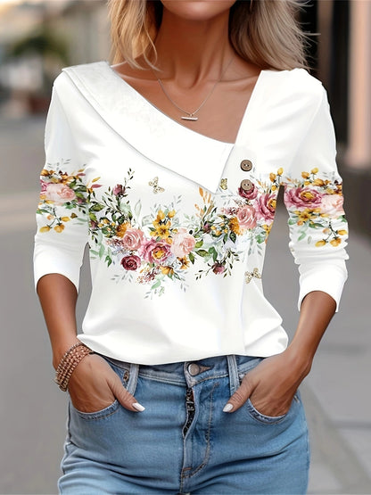 Andrea's™ | Langarmshirt mit diagonalem Kragen