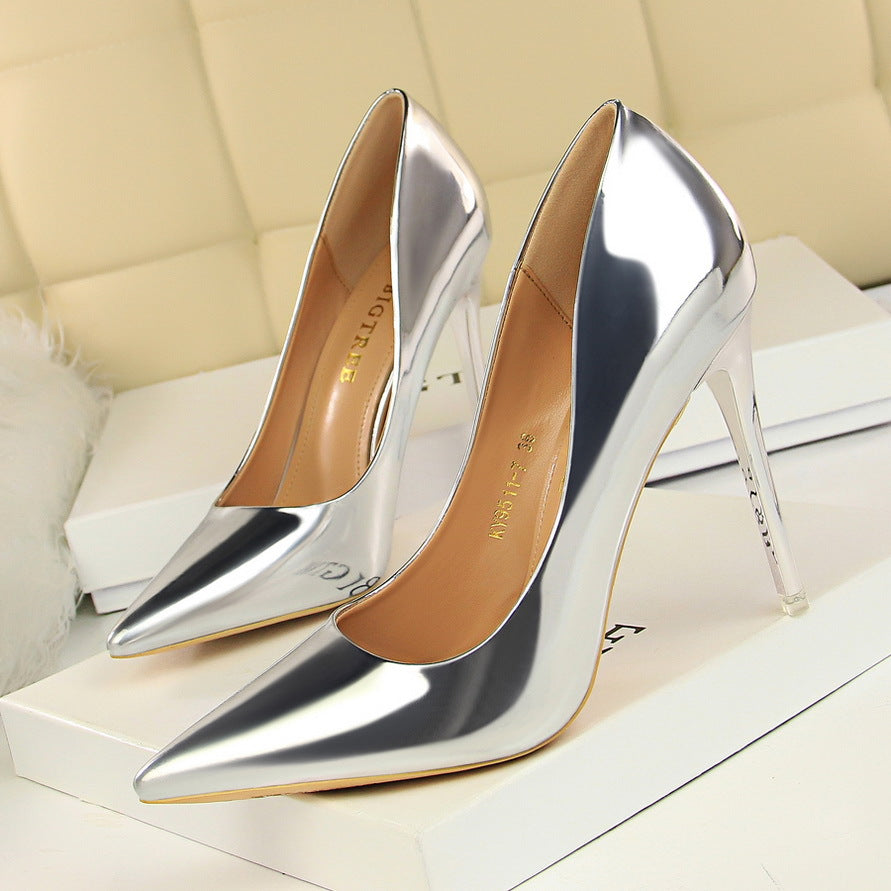 Elegante schwarze Andrea Serena Stiletto-Pumps