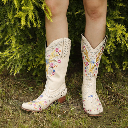 Andrea's™ | Damen-Stiefel mit mittlerem Schaft und ethnischer Stickerei