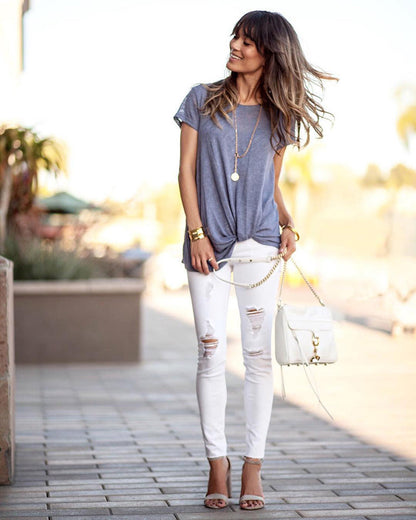 Schicke Sommerbluse von Andrea Serena im Crossover-Stil