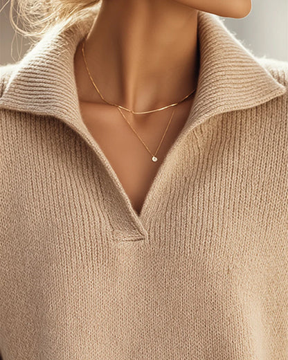 Andrea's™ | Pullover V-Ausschnitt elegant vielseitig