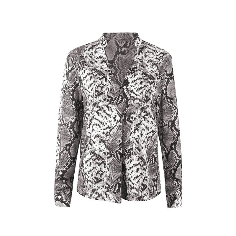 Elegantes Andrea Serena Top mit Leopardenmuster und Knopfleiste