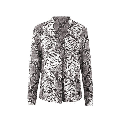 Elegantes Andrea Serena Top mit Leopardenmuster und Knopfleiste